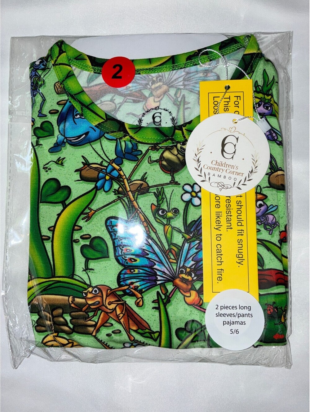 CCC Bamboo Bugs Life Long Sleeve Set 5/6T NIB